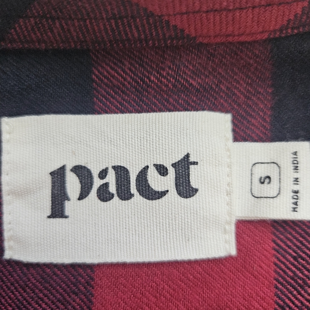 Pact Women's Fireside Flannel Buffalo Plaid Black Red Organic Cotton - Picture 11 of 14
